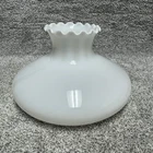 Vintage Milk Glass Lamp Shade Ruffled Top 9 3/4" Extra Large Victorian MCM