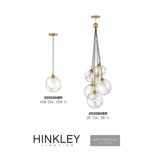 Hinkley Skye 24"W Heritage Brass 6-Light Cluster Pendant - Picture 9 of 9