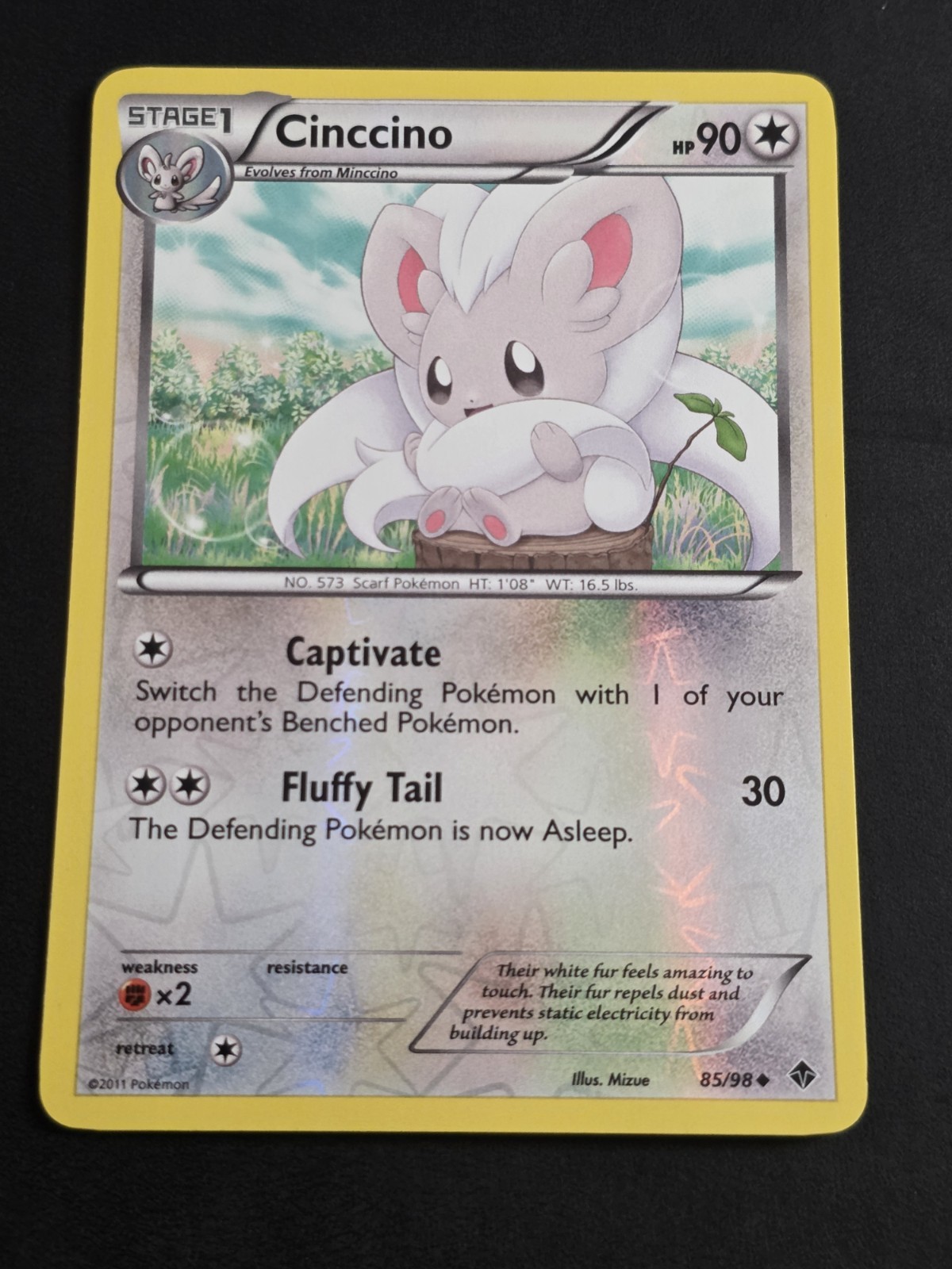 2011 POKEMON TCG CINCCINO 85 BLACK & WHITE EMERGING POWERS REVERSE HOLO LP