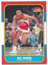 1986-87 FLEER DOC RIVERS ROOKIE CARD #91 (HAWKS). rookie card picture
