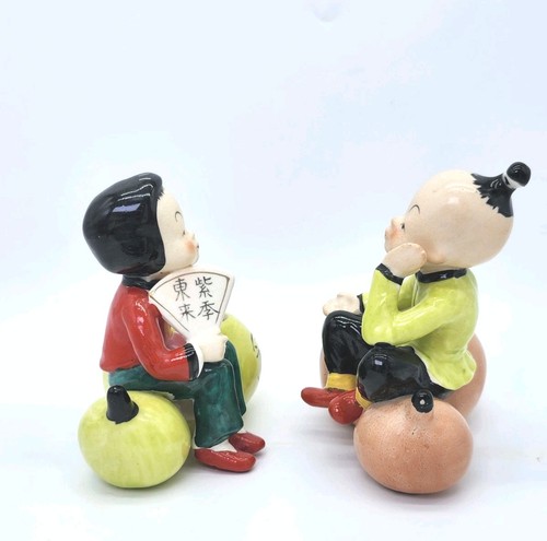 2er Set Napco Keramik Orientalisch Asiatisch Japan Handbemalt Bambus Übertöpfe  - Bild 4 von 20