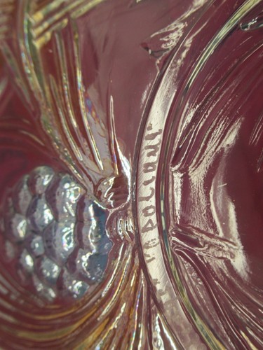 Vintage signed Jobling Opalique Firecone Art Deco 1933 plate dish 10" - Picture 7 of 8