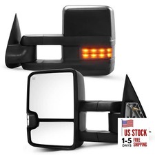 Towing Mirrors Replacement Fit for 2003-2007 2003-2006 Black with Smoked Light