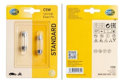 HELLA Bulb - C5W - Standard - 12V - 5W - Quantity: 2 8GM002092-123