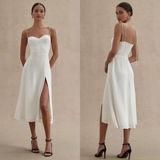 Reformation Juliette Dress Ivory Midi Slip Spaghetti Strap Bridal Wedding (12)