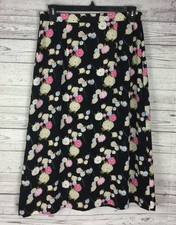 Sag Harbor Women s Multicolor Floral Elastic Waist Midi A-Line Zip Skirt Size L