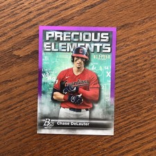 chase delauter 2023 Bowman Platinum Precious Elements Purple Parallel #d 11/250 
