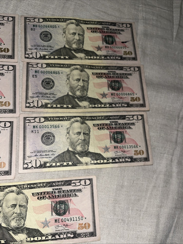 2009-2013, 50 Dollar Star Note Bills, Low Serial Numbers Au-nm - Picture 3 of 7