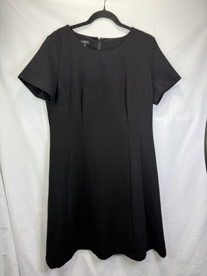Talbot s Petites Women s Short Sleeve Black Sheath Dress Sz 14P Minimalist