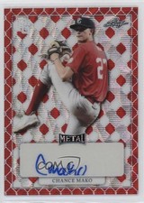 2022 Leaf Perfect Game National Showcase Metal Red Wave 1/3 Chance Mako Auto 0b2