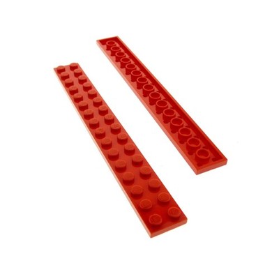 2x Lego Bau Stein Platte 2x16 rot Leiste Star Wars 6776 3061 75913 428221 4282