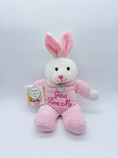 Dan Dee Jesus Loves Me Stuffed Plush White Pink Baby Girl Bunny Rabbit Toy