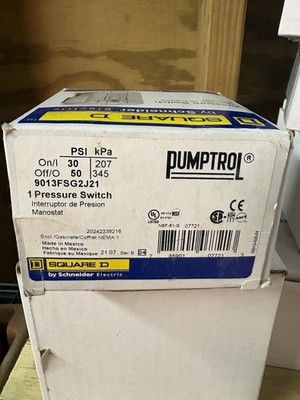 Square D Pumptrol Pressure Switch 9013FSG2J21 30-50 PSI