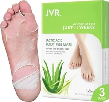 JVR Foot Peel Mask - 3 Pairs - Exfoliating Peeling Callus Remover, Repairs... 