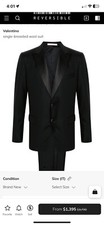 Men s VALENTINO UOMO Neiman Marcus Tuxedo Blazer Suit Pants Set Black Wool 40