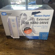 Western Digital External Hard Drive  NEW Dual-option Backup USB 2.0  160 Gig