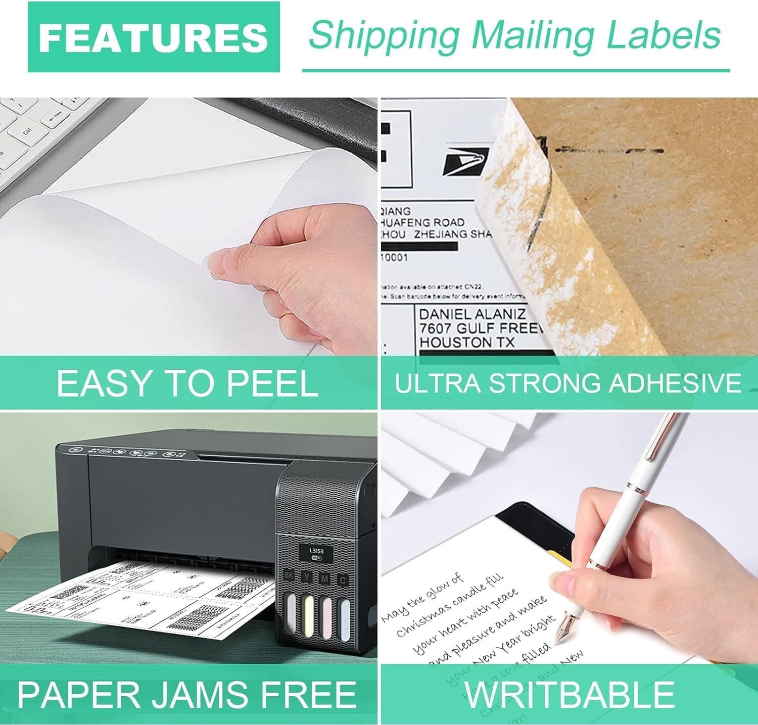 50 Shipping Mailing Labels 8.5x5.5 Half Sheet Rounded Self Adhesive 2 Per Sheet