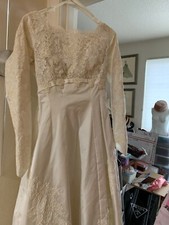 Vintage Wedding Dress Womens White Lace