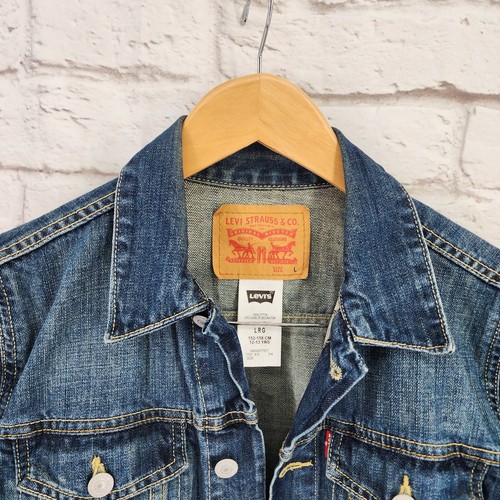 Levis Youth 12-13 YRS Denim Jacket Large Classic Trucker Country Western Cowboy - Picture 7 of 8