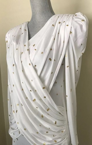 Vintage 90’s White & Gold Dressy Fancy Going-Out Dress 7/8 NEW NOS - Bild 4 von 9