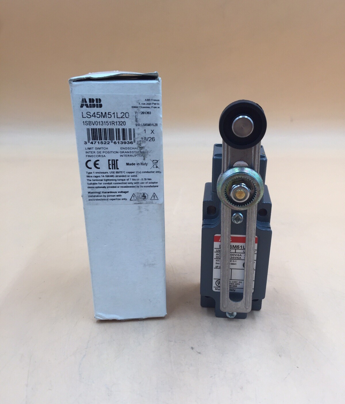 HOUSTON STOCK NEW ABB LS45M51L20 LIMIT SWITCH 6 AMP 500V FREE 2 DAY AIR SHIPPING