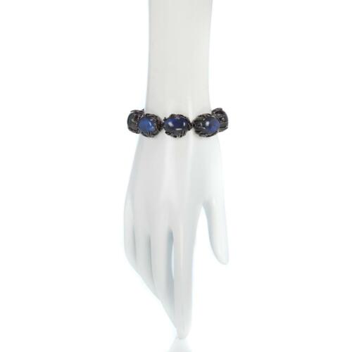 Meher's Jewelry S LABRADORITE RUBY ADJUSTABLE TOGGLE CLOSURE BRACELET BLACK RHOD - Picture 3 of 3
