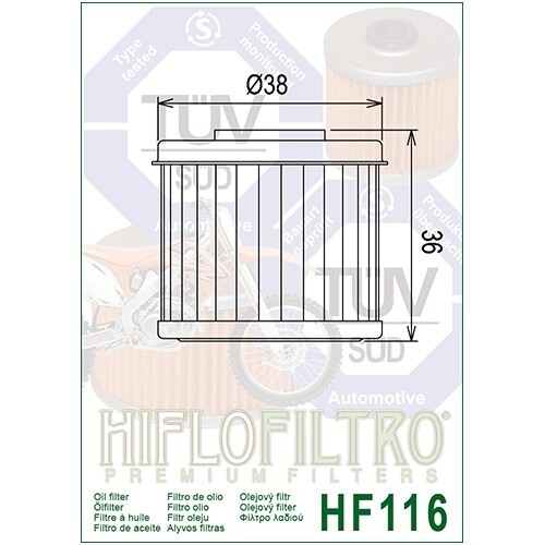 Hiflofiltro OE Quality Oil Filter Fits HONDA TRX450R / ER (2004 to 2014) - Picture 2 of 6