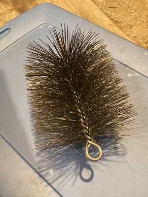Pro Quality 7  Round Chimney Brush, heavy duty wire, 3/8  NPT stem 