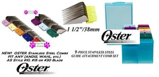 OSTER STAINLESS STEEL ATTACHMENT GUIDE BLADE 9 COMB SET*Fit Many Andis Clippers