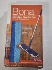 3 Pack Bona Microfiber Cleaning Pad for Hard-Surface Floors, Fits Bona Mops