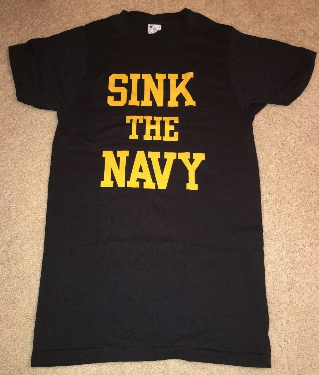 Vintage VTG 80s-90's CHAMPION 50/50 Small SINK THE NAVY ARMY