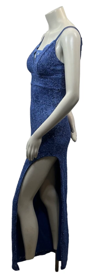 Vestido Teeze Me para mujer talla 2 azul encaje abertura sin mangas nuevo sin etiquetas Foto 3 de 4