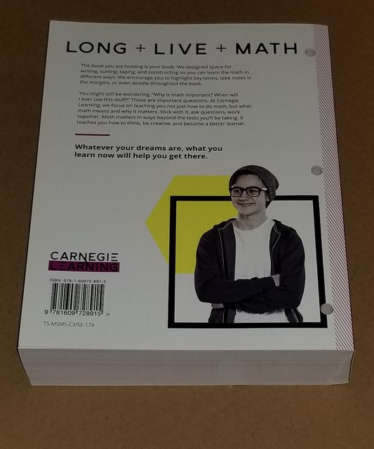 Middle school math solutions crs 3 by carnegie learning book the fast