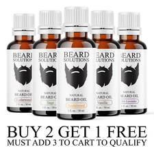 1 oz. Scented Beard Oil 100% Natural Men's Hair Growth Serum With Essential Oils