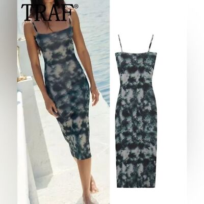 ZARA Tie dye print knit strapless dress 6427/103 | eBay