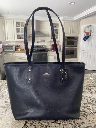 Coach Blue Leather Shoulder Bag (Tote)