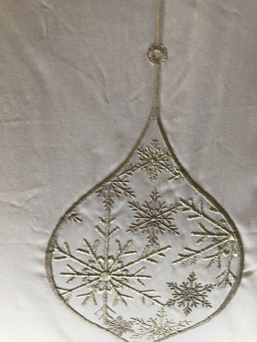 Neu weiß Gegenscheibe Überwurf Yves Delorme Neve bestickt Ornamente Seide Baumwolle - Bild 9 von 16