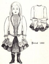 Period DOLL DRESS PATTERN Victorian German French ANTIQUE / vintage look 5008