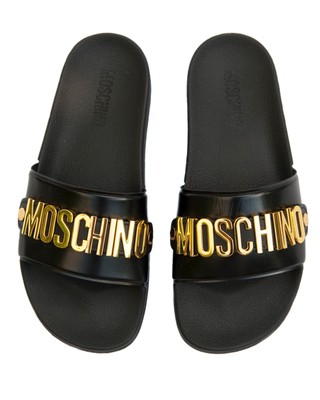 ciabatte sandali mare piscina MOSCHINO nere donna taglia 40 con logo, nuove  | eBay