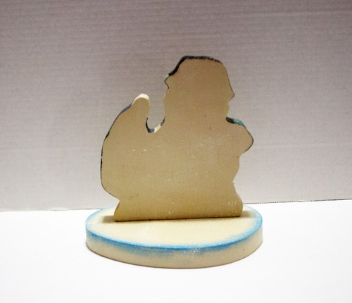 Snowman & Penguin in Winter Clothes w/Snow Elam Wooden Painted Home Decor 7x7x5 - Picture 2 of 7