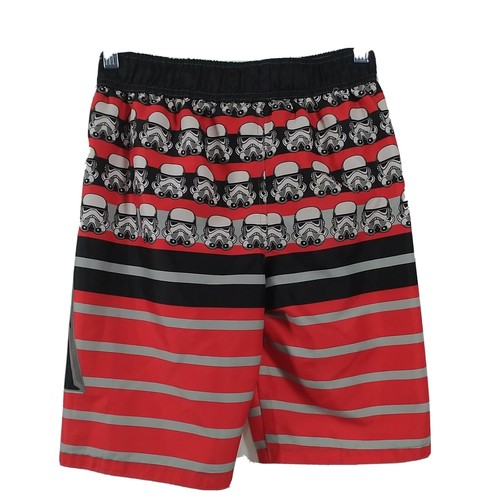 Star Wars Swim Trunks Size Large Boys Storm Trooper Darth Vader Red Black Stripe - Picture 4 of 7