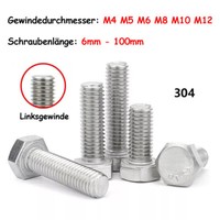 M4 M5 M6 M8 M10 M12 Acciaio Inox Filettatura Sinistra Esagonale Viti Senza Fine Viti