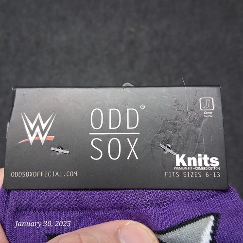 NWT WWE Undertaker Socks Odd Sox Purple Fits Size 6 - 13 Crew - Picture 2 of 3