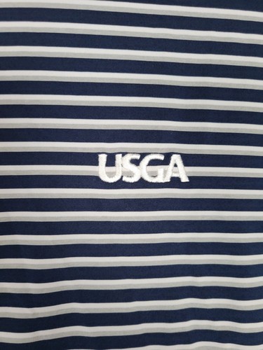 RLX Ralph Lauren Performance Polo Shirt Large Black White USGA Golf Association - Picture 3 of 8