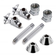 MCGUIRE LFH2158LK 1/2" IPS Heavy Chrome Plated Angle Stop Valve With 4" Brass Ni