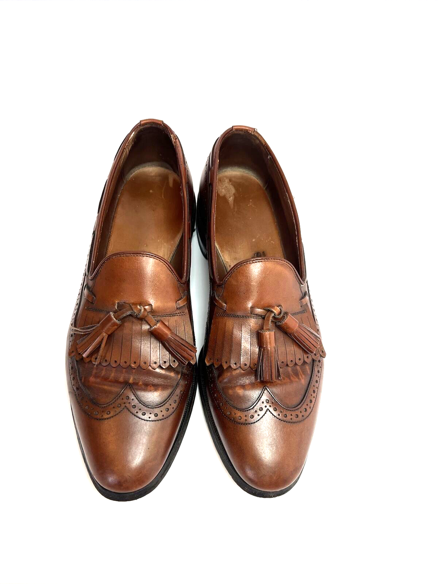 Allen Edmonds Mansfield Brown Leather Tassel Loafers Shoes  display picture 1