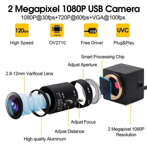 Full HD 1080P Webcam 30fps/60fps/120fps UVC USB Camera for android,windows,linux - Picture 5 of 8