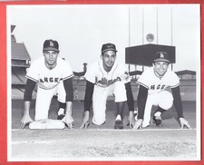 1963  8 X 10  ANGELS  JIM FREGOSI +  ALBIE PEARSON  w/ ORIOLES  LUIS APARICIO