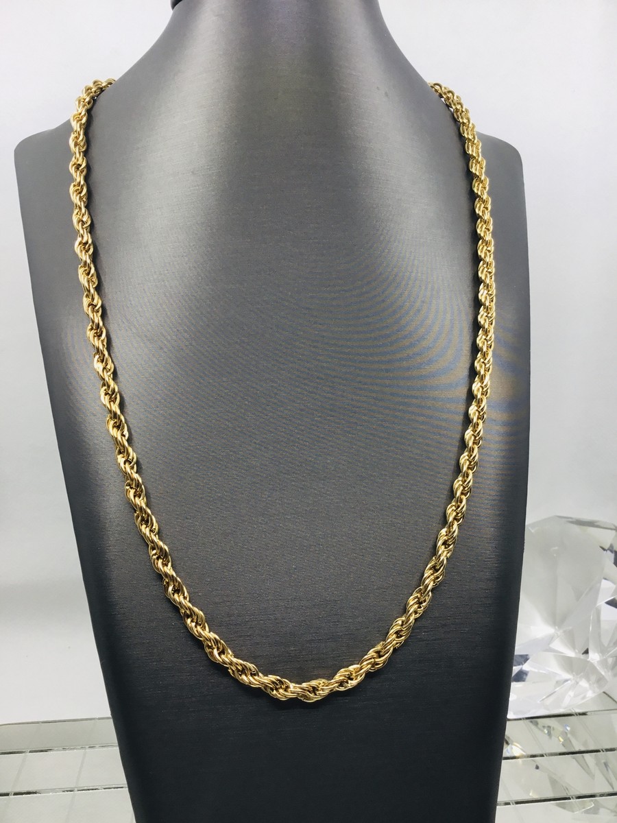 Vintage Gold Tone Twisted Rope Chain Necklace 23