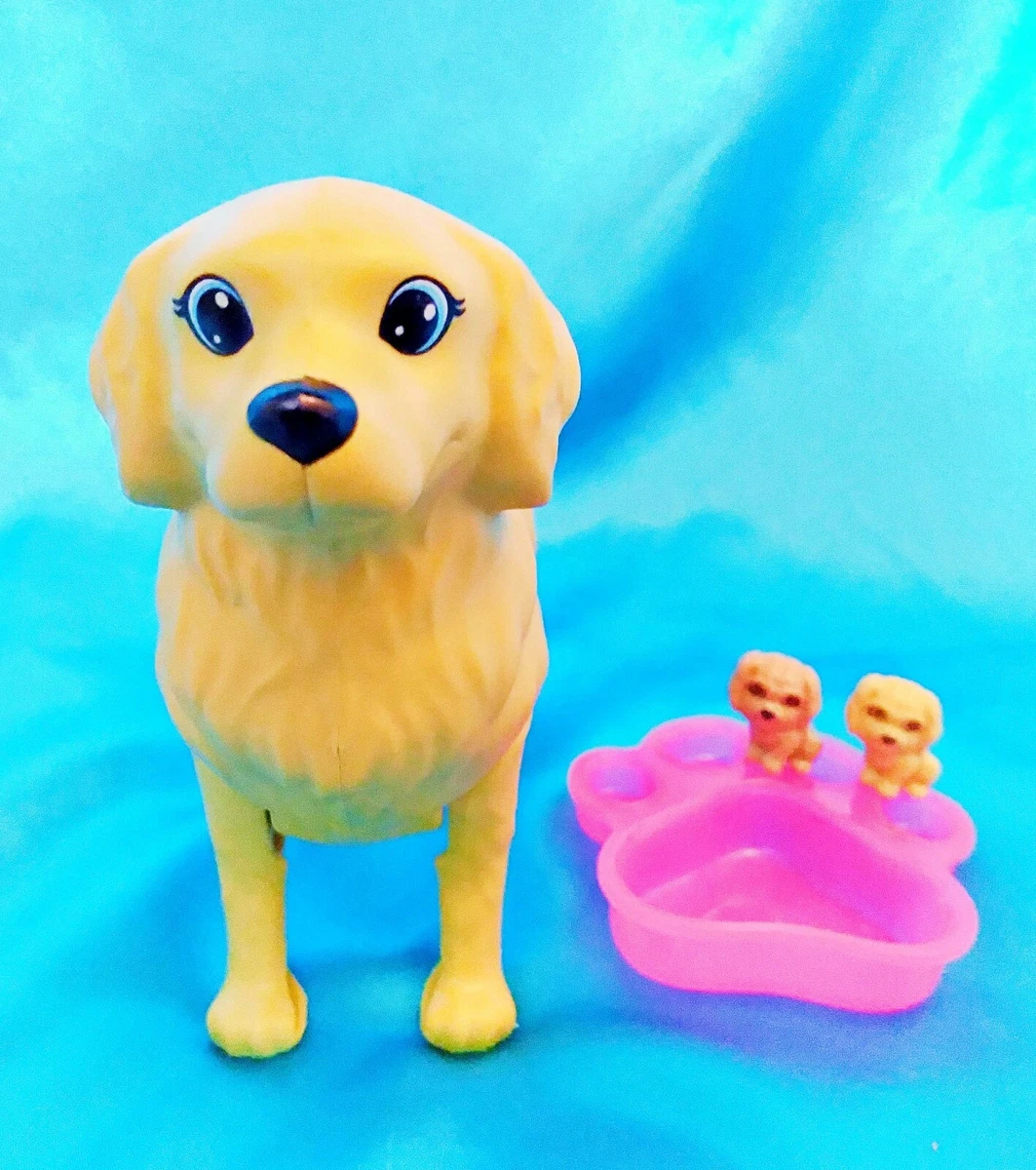 PREGNANT DOG Birthing 2 Puppies Pink Bowl BARBIE ACCESSORIES